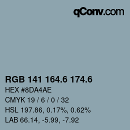 カラーコード: RGB 141 164.6 174.6 | qconv.com
