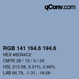 カラーコード: RGB 141 164.6 194.6 | qconv.com