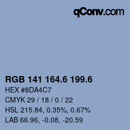 カラーコード: RGB 141 164.6 199.6 | qconv.com