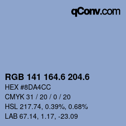 カラーコード: RGB 141 164.6 204.6 | qconv.com