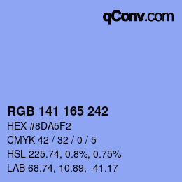 Color code: RGB 141 165 242 | qconv.com
