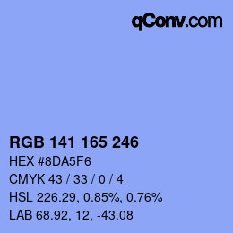 Color code: RGB 141 165 246 | qconv.com