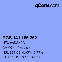 Color code: RGB 141 165 252 | qconv.com