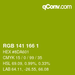 Color code: RGB 141 166 1 | qconv.com