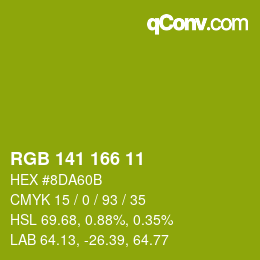 Color code: RGB 141 166 11 | qconv.com