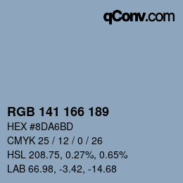 カラーコード: RGB 141 166 189 | qconv.com