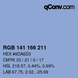 Color code: RGB 141 166 211 | qconv.com