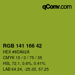 Color code: RGB 141 166 42 | qconv.com