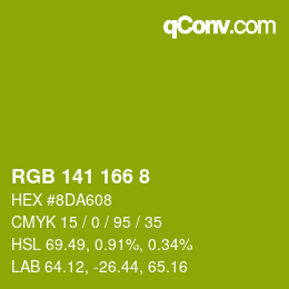 颜色代码: RGB 141 166 8 | qconv.com