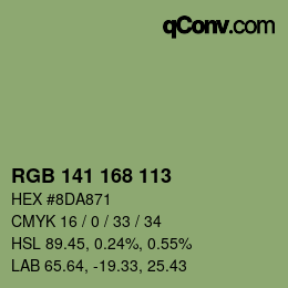 颜色代码: RGB 141 168 113 | qconv.com
