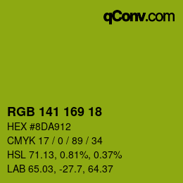 Color code: RGB 141 169 18 | qconv.com