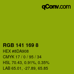 Color code: RGB 141 169 8 | qconv.com