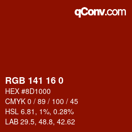 Color code: RGB 141 16 0 | qconv.com