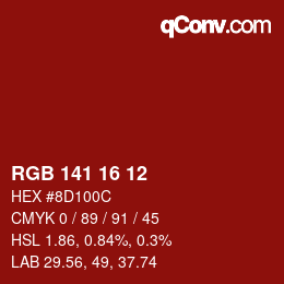 Color code: RGB 141 16 12 | qconv.com