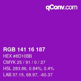 Color code: RGB 141 16 187 | qconv.com