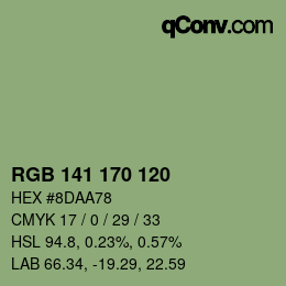 カラーコード: RGB 141 170 120 | qconv.com