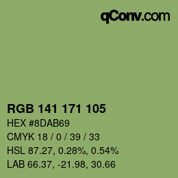カラーコード: RGB 141 171 105 | qconv.com