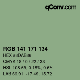 Color code: RGB 141 171 134 | qconv.com