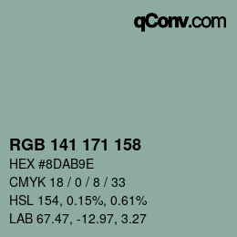 颜色代码: RGB 141 171 158 | qconv.com