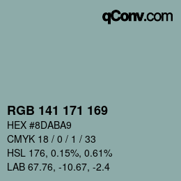 カラーコード: RGB 141 171 169 | qconv.com