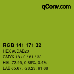 カラーコード: RGB 141 171 32 | qconv.com