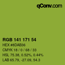 Color code: RGB 141 171 54 | qconv.com