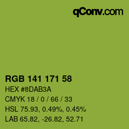 Color code: RGB 141 171 58 | qconv.com