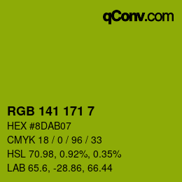 Color code: RGB 141 171 7 | qconv.com