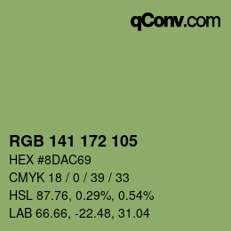 Color code: RGB 141 172 105 | qconv.com