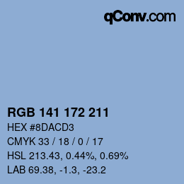 Color code: RGB 141 172 211 | qconv.com