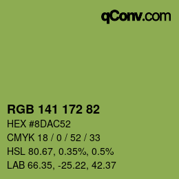 Color code: RGB 141 172 82 | qconv.com
