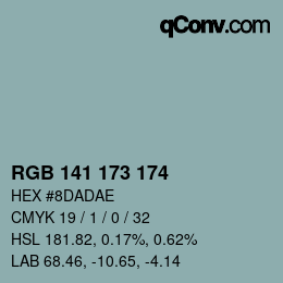 Color code: RGB 141 173 174 | qconv.com