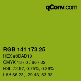 Color code: RGB 141 173 25 | qconv.com