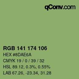 Color code: RGB 141 174 106 | qconv.com