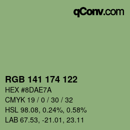 Farbcode: RGB 141 174 122 | qconv.com