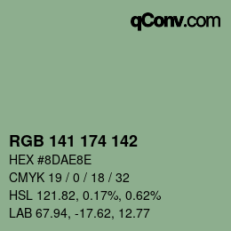 Color code: RGB 141 174 142 | qconv.com