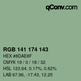 Color code: RGB 141 174 143 | qconv.com