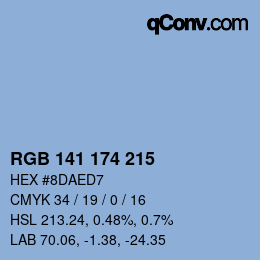 Color code: RGB 141 174 215 | qconv.com