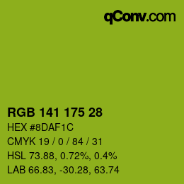 Color code: RGB 141 175 28 | qconv.com