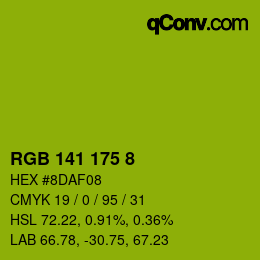 カラーコード: RGB 141 175 8 | qconv.com