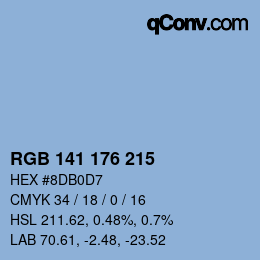 Color code: RGB 141 176 215 | qconv.com