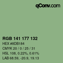 Color code: RGB 141 177 132 | qconv.com