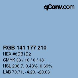 カラーコード: RGB 141 177 210 | qconv.com