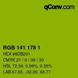 Color code: RGB 141 178 1 | qconv.com
