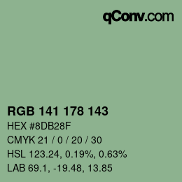 Color code: RGB 141 178 143 | qconv.com