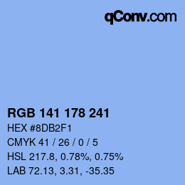 Color code: RGB 141 178 241 | qconv.com