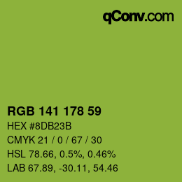 Color code: RGB 141 178 59 | qconv.com