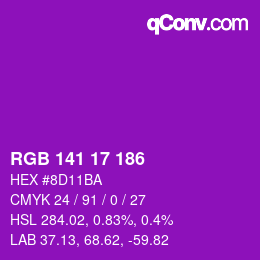 Color code: RGB 141 17 186 | qconv.com