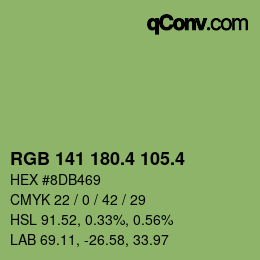 カラーコード: RGB 141 180.4 105.4 | qconv.com