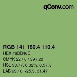 カラーコード: RGB 141 180.4 110.4 | qconv.com